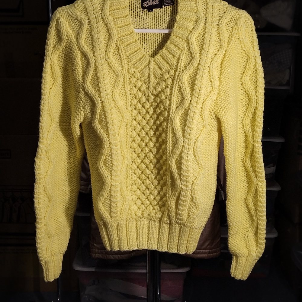 Yellow Cable Knit Sweater